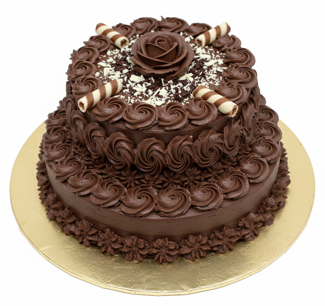 Chocolate Cake with Wafers & Almond Crunch